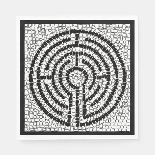 LABYRINTH VII Standard Lunch Paper Napkin - Black Serviette (Vorderseite)