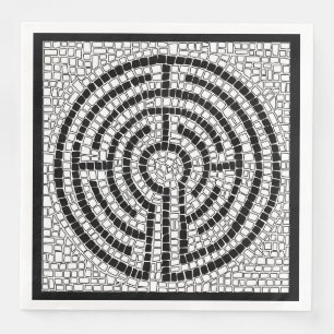 LABYRINTH VII Standard Speisetuch Serviette - Schw