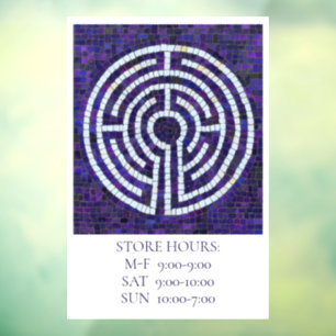 LABYRINTH VIII 12x18 Window Cling +Text Fensteraufkleber
