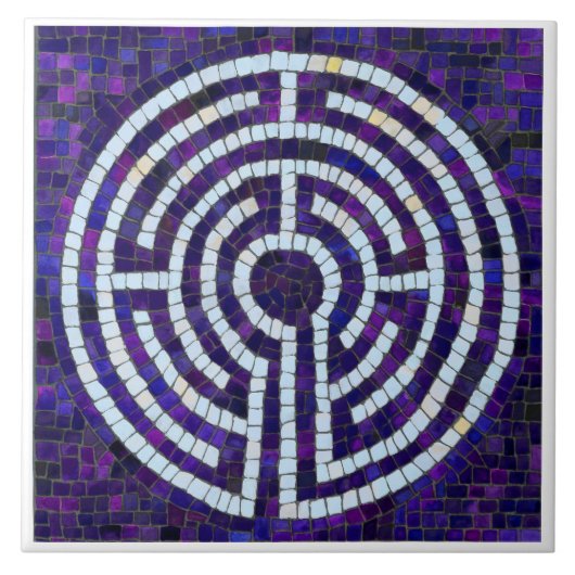 LABYRINTH VIII 6x6 Keramikfliese - Weiß (Vorderseite)