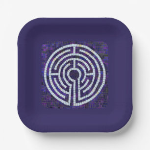 LABYRINTH VIII 7" Quadratische Pappteller - Violet