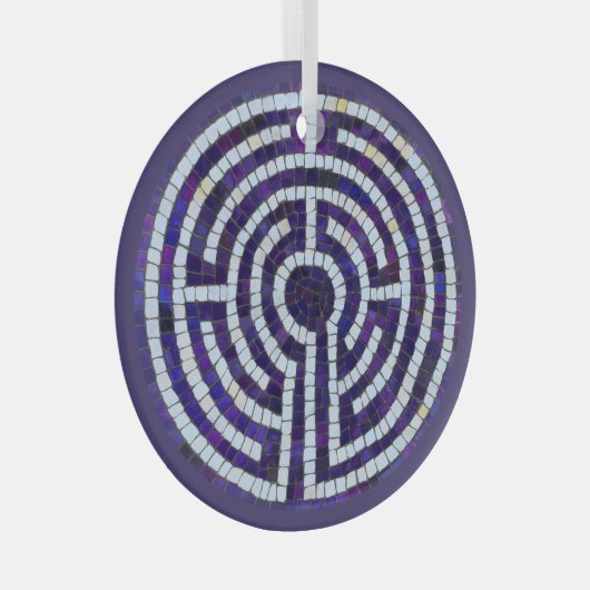 LABYRINTH VIII Glaszirkel Ornament Aus Glas (Vorderseite Rechts)