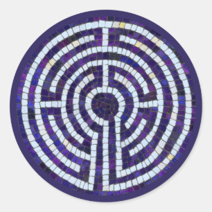 LABYRINTH VIII Große Rundkleber - Violett Runder Aufkleber