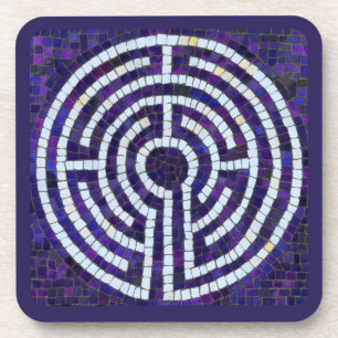 LABYRINTH VIII Hartplastik-Untersetzer - Violett Getränkeuntersetzer
