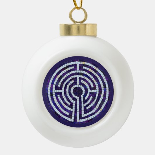 LABYRINTH VIII Keramik Ball Ornament (Vorderseite)
