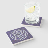LABYRINTH VIII Marmorstein Untersetzer - Violett (Seitenansicht)