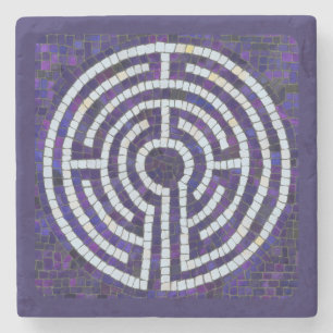 LABYRINTH VIII Marmorstein Untersetzer - Violett