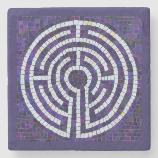 LABYRINTH VIII Marmorstein Untersetzer - Violett (Vorderseite)