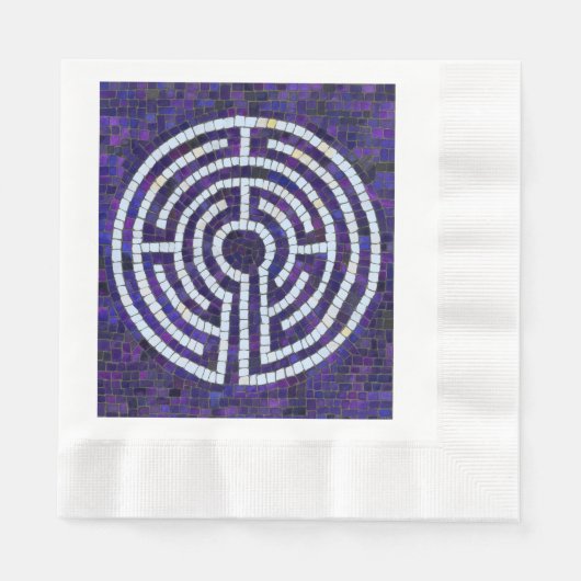 LABYRINTH VIII Mittag Papier Napkin - Weiß Serviette (Vorderseite)