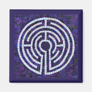 LABYRINTH VIII Square Magnet - Violet