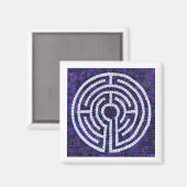 LABYRINTH VIII Square Magnet - Weiß (Vorderseite/Rückseite)