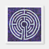 LABYRINTH VIII Square Magnet - Weiß (Vorne)