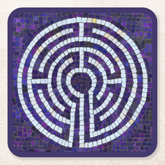 LABYRINTH VIII Square Paper Untersetzer - Violet (Vorderseite)