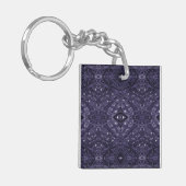 Labyrinth violette abstrakte Alkoholtinte-Kunst Schlüsselanhänger (Vorderseite links)