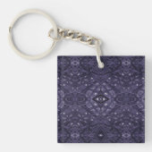 Labyrinth violette abstrakte Alkoholtinte-Kunst Schlüsselanhänger (Vorderseite)