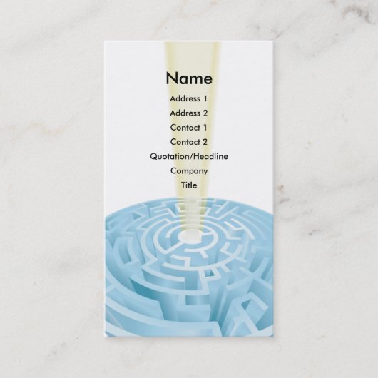 Labyrinth-Visitenkarte-Hintergrundentwurf Visitenkarte (Vorderseite)
