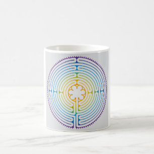 Labyrinth von Chartres Illustration - Rainbow Colo Kaffeetasse