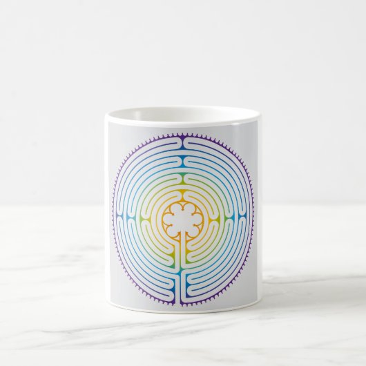 Labyrinth von Chartres Illustration - Rainbow Colo Kaffeetasse (Mittel)