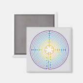 Labyrinth von Chartres Illustration - Rainbow Colo Magnet (Vorderseite/Rückseite)