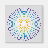 Labyrinth von Chartres Illustration - Rainbow Colo Magnet (Vorne)
