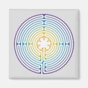 Labyrinth von Chartres Illustration - Rainbow Colo Magnet