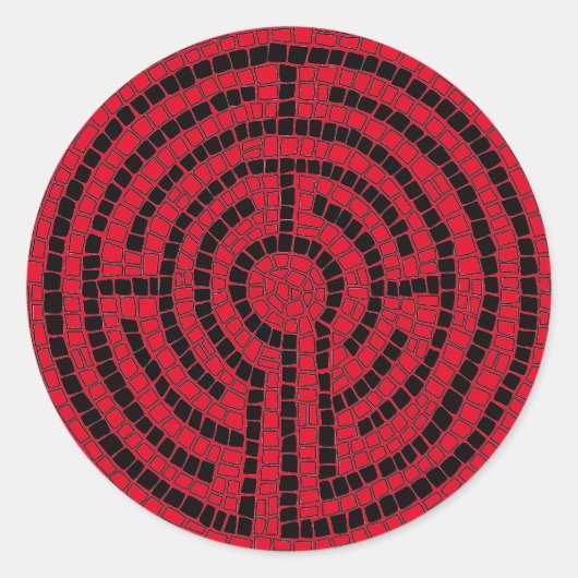 LABYRINTH X große runde Sticker (Vorderseite)