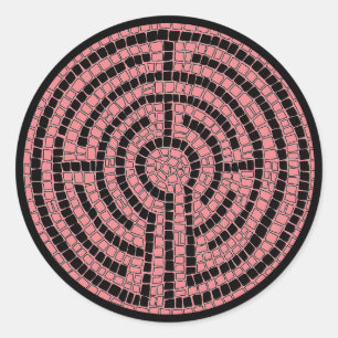 LABYRINTH XVI Große runde Sticker / Schwarz
