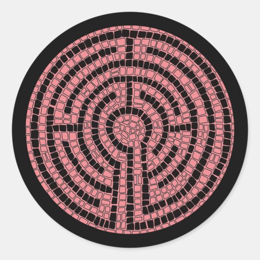 LABYRINTH XVI Kleine runde Sticker / Schwarz (Vorderseite)