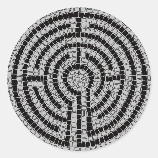 LABYRINTH XVII große runde Aufkleber (Vorderseite)