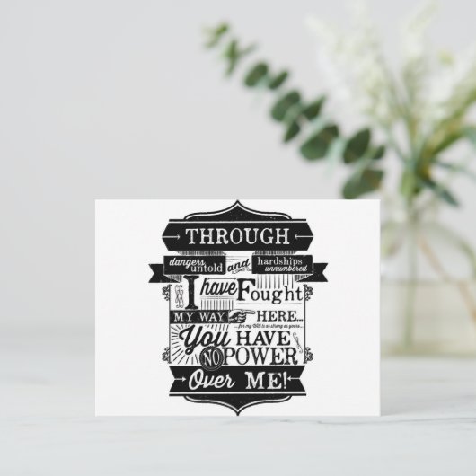 Labyrinth Zitat Sie haben keinen Power über mich Postkarte (Stehend Vorderseite)