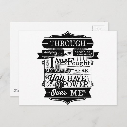 Labyrinth Zitat Sie haben keinen Power über mich Postkarte (Vorne/Hinten)