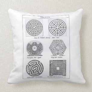 Labyrinthe, c.1900 (Stich) (b/w Foto) Kissen