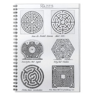 Labyrinthe, c.1900 (Stich) (b/w Foto) Notizblock
