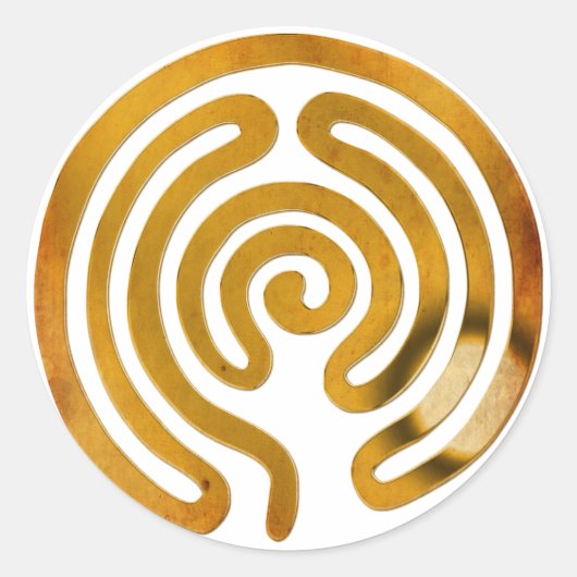 Labyrinthgold | Erstellen Sie Ihren eigenen Hinter Runder Aufkleber (Vorderseite)