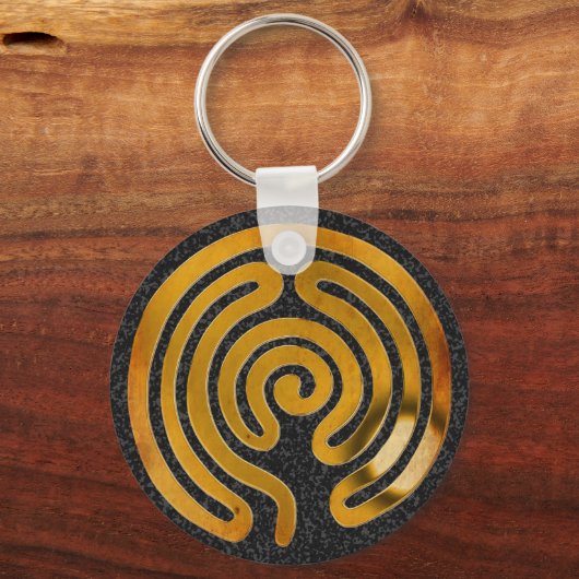 Labyrinthgold | Schwarzer Spritzer Schlüsselanhänger (Vorderseite)