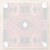 Labyrinthine Abstract Red Black White Fluid Art Glasuntersetzer (Rückseite)