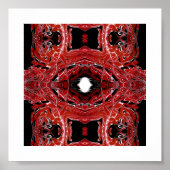 Labyrinthine Abstract Red Black White Fluid Art Poster (Vorne)