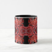 Labyrinthine Abstract Red Black White Fluid Art Tasse (Zentrum)