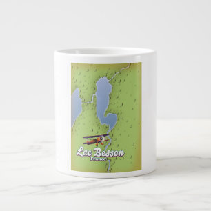 Lac Besson Frankreich Karte Reiseplakat Jumbo-Tasse