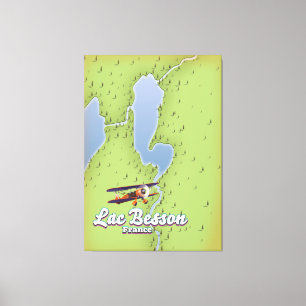 Lac Besson Frankreich Karte Reiseplakat Leinwanddruck