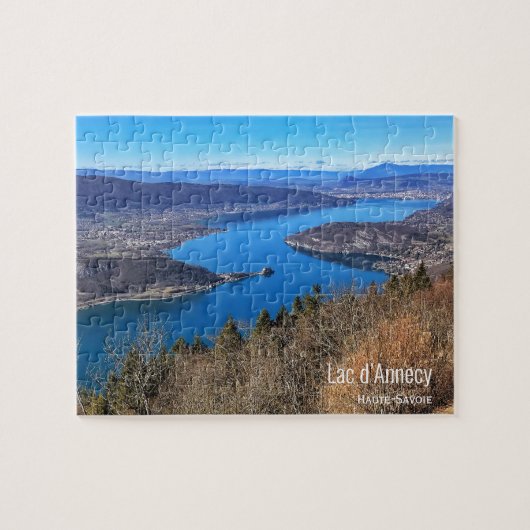 Lac d’Annecy / Lake Annecy, Französische Alpen Puzzle (Horizontal)