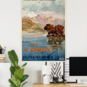Lac d'Annecy/Annecy, Savoy, Frankreich/Vintage Tra Poster (Heimbüro)
