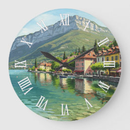 Lac D'Annecy Lake Annecy France Große Wanduhr