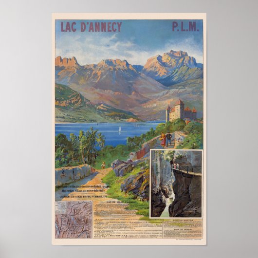 Lac d'Annecy PLM France Vintage Poster 1890 (Vorne)