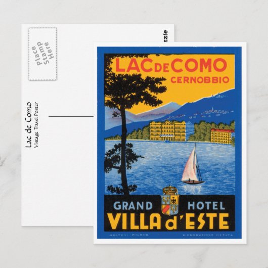 Lac de Como Postkarte (Vorne/Hinten)