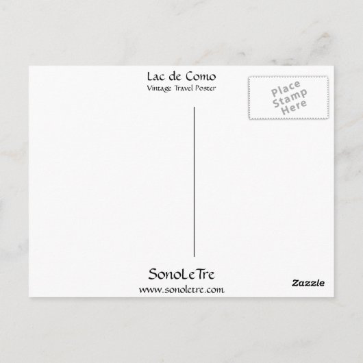 Lac de Como Postkarte (Rückseite)
