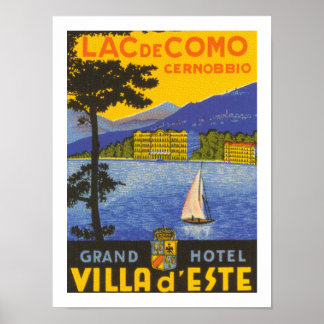 Lac de Como (weiß) Poster
