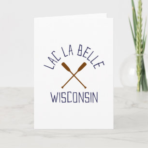 Lac La Belle Wisconsin Outdoors Vintage Karte