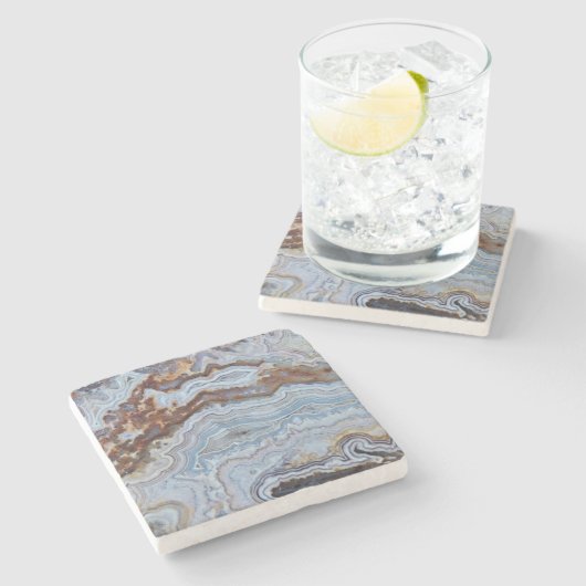 Lace Agate Rock Muster Steinuntersetzer (Seitenansicht)