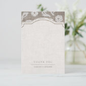 Lace and burlap rustic Country Hochzeit danke (Stehend Vorderseite)